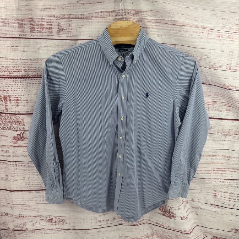 Ralph Lauren Shirt Mens Large Classic Fit Striped Button Down Long Sleeve Preppy - Picture 2 of 9